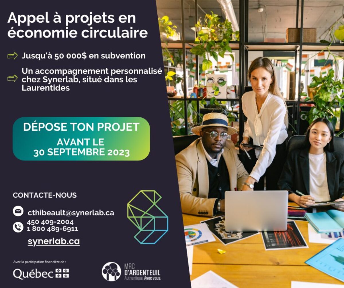 Appel à projets | La MRC d’Argenteuil lance officiellement le Synerlab, un centre d’innovation en économie circulaire