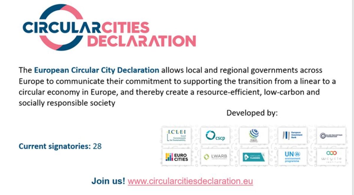 Les grandes villes Européennes signent la Déclaration des villes circulaires européennes et invitent leurs pairs à les rejoindre