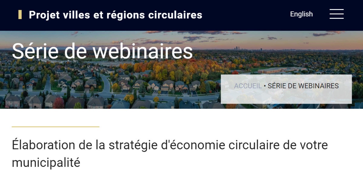 Élaboration de la stratégie d'économie circulaire de votre municipalité | PROJET VILLES ET RÉGIONS CIRCULAIRES