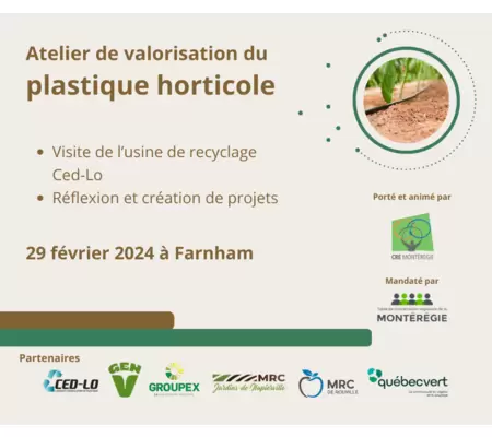 Atelier de valorisation du plastique horticole en Montérégie